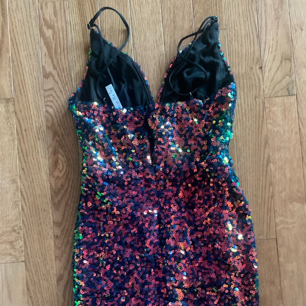 Charlene Multicolored Iridescent Sequin Bodycon Dress